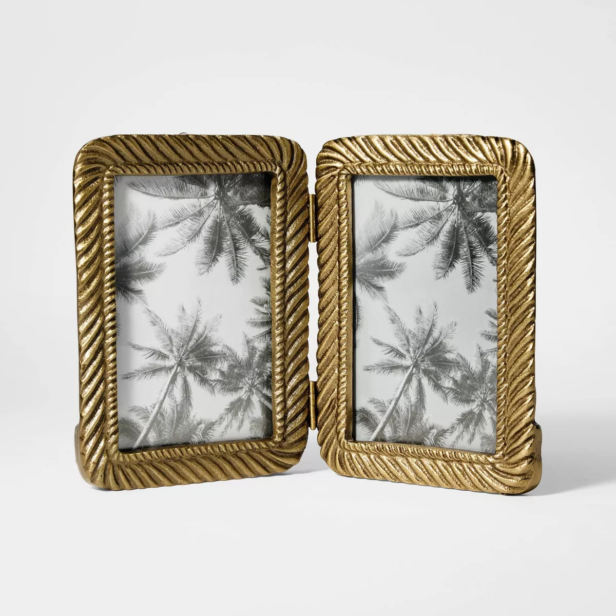 4"x6" Metal Rope Folding Picture Frame Brass - Threshold™ designed with Studio McGee | Target