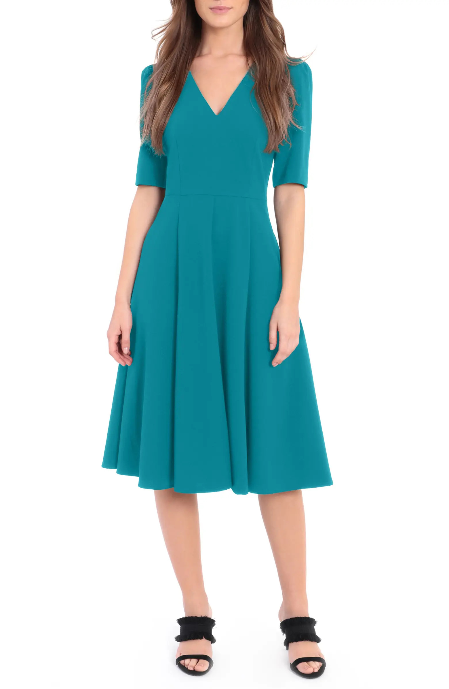 V-Neck Fit & Flare Dress | Nordstrom Rack