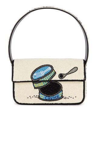 Staud Tommy Beaded Bag in White | FWRD 