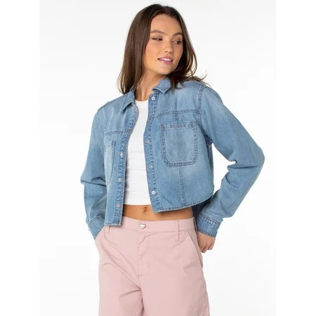 Celebrity Pink Women s and Women s Plus Hi Low Button Down Denim Top Sizes XS-4X | Walmart (US)