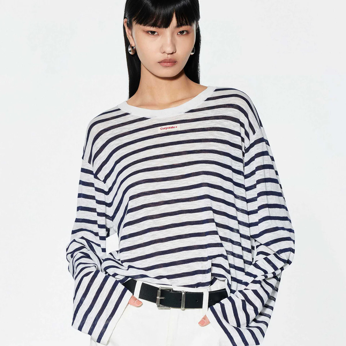 MO&Co. Women's Long Sleeves Striped Sweater | MO&Co.