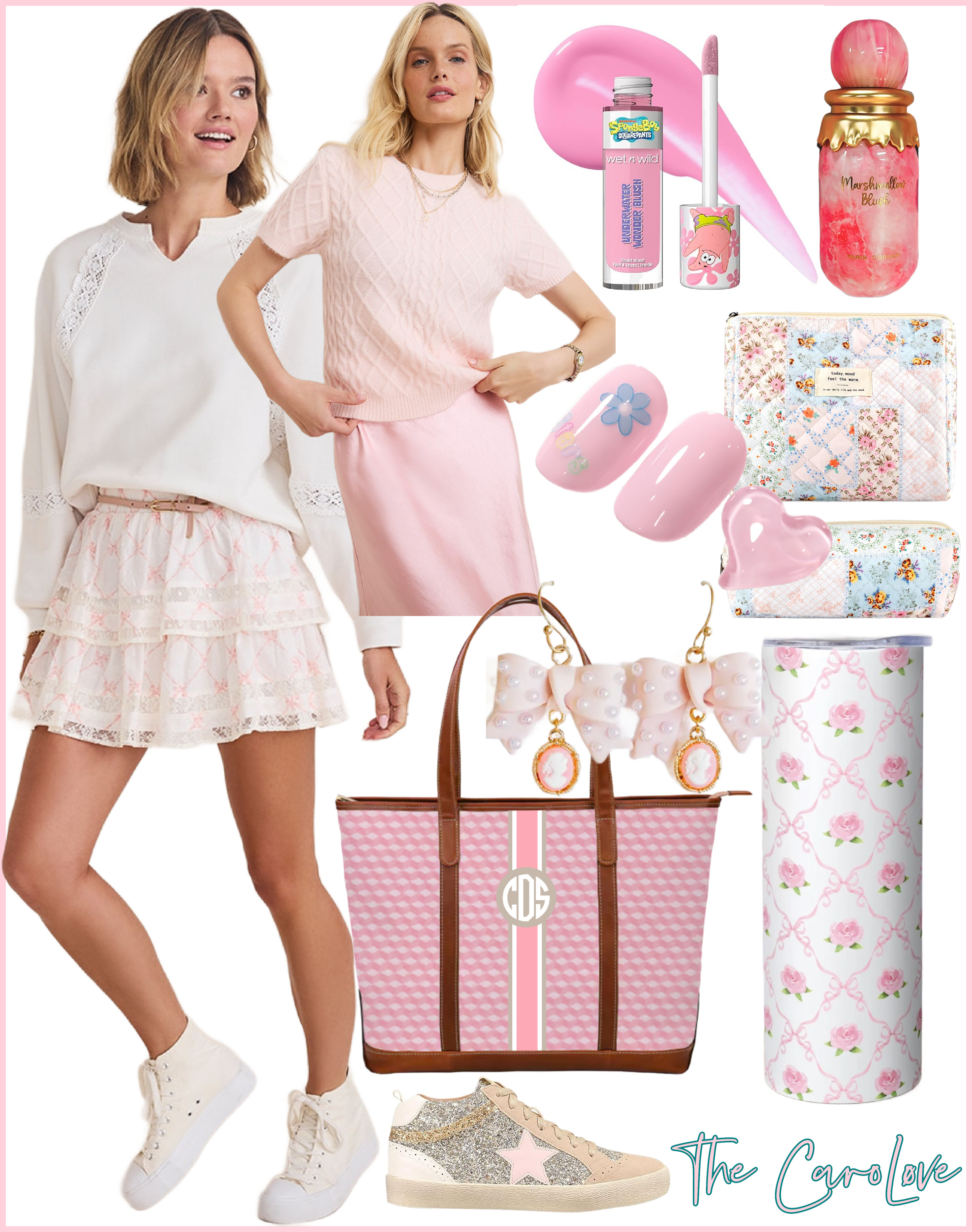 Soft bows, blush tones, and dreamy details ✨ The coquette aesthetic is all about romance in the everyday. Shop my picks: the Samantha Bow Skirt, glitter sneakers, Marshmallow Blush perfume, and more! 💕 #coquettefashion #ltkstyle #feminineaesthetic 

 #LTKFindsUnder100 #LTKStyleTip #LTKItBag