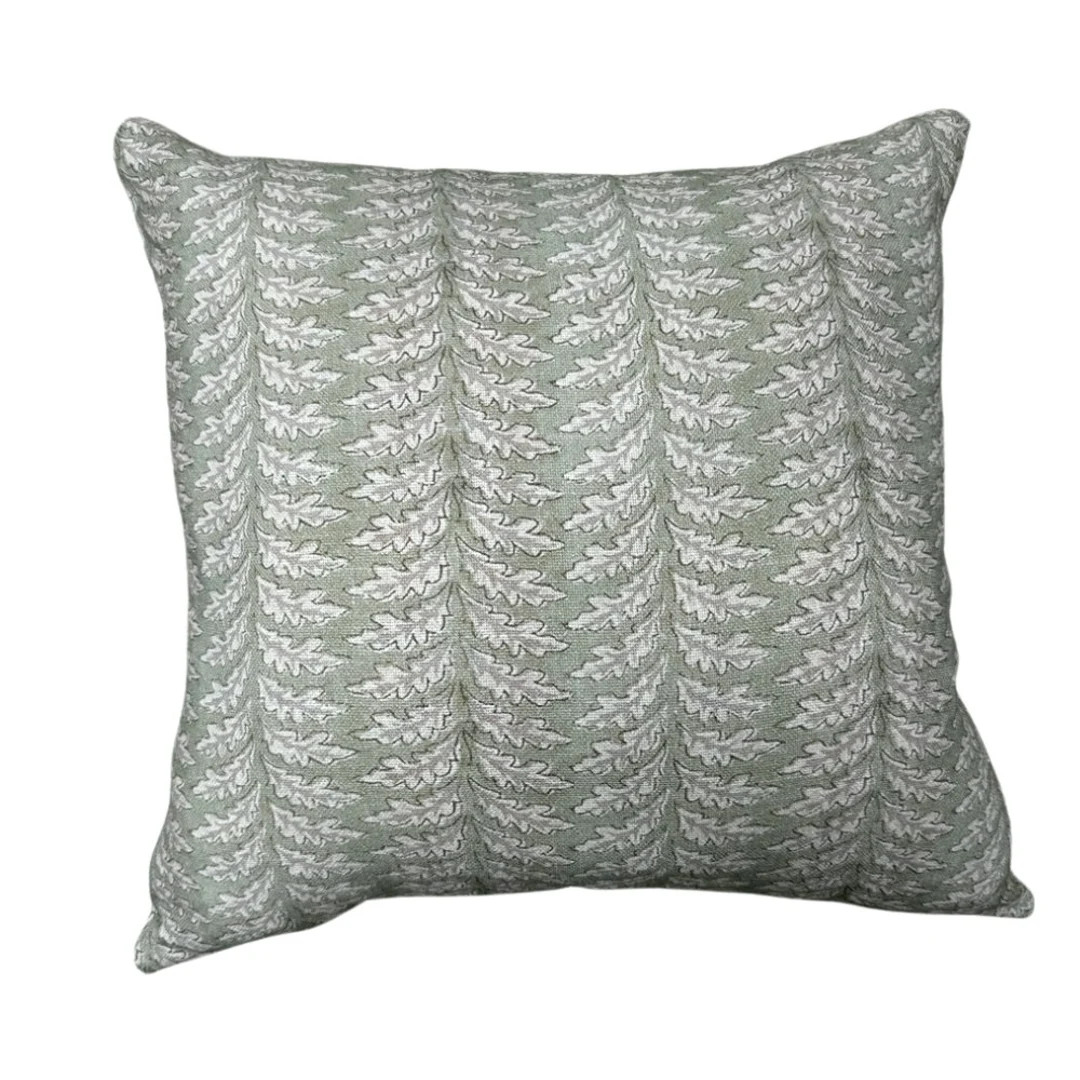 Block Print Pillow Cover: Sage Green Botanical Linen Throw (18" x 18") | Etsy (US)