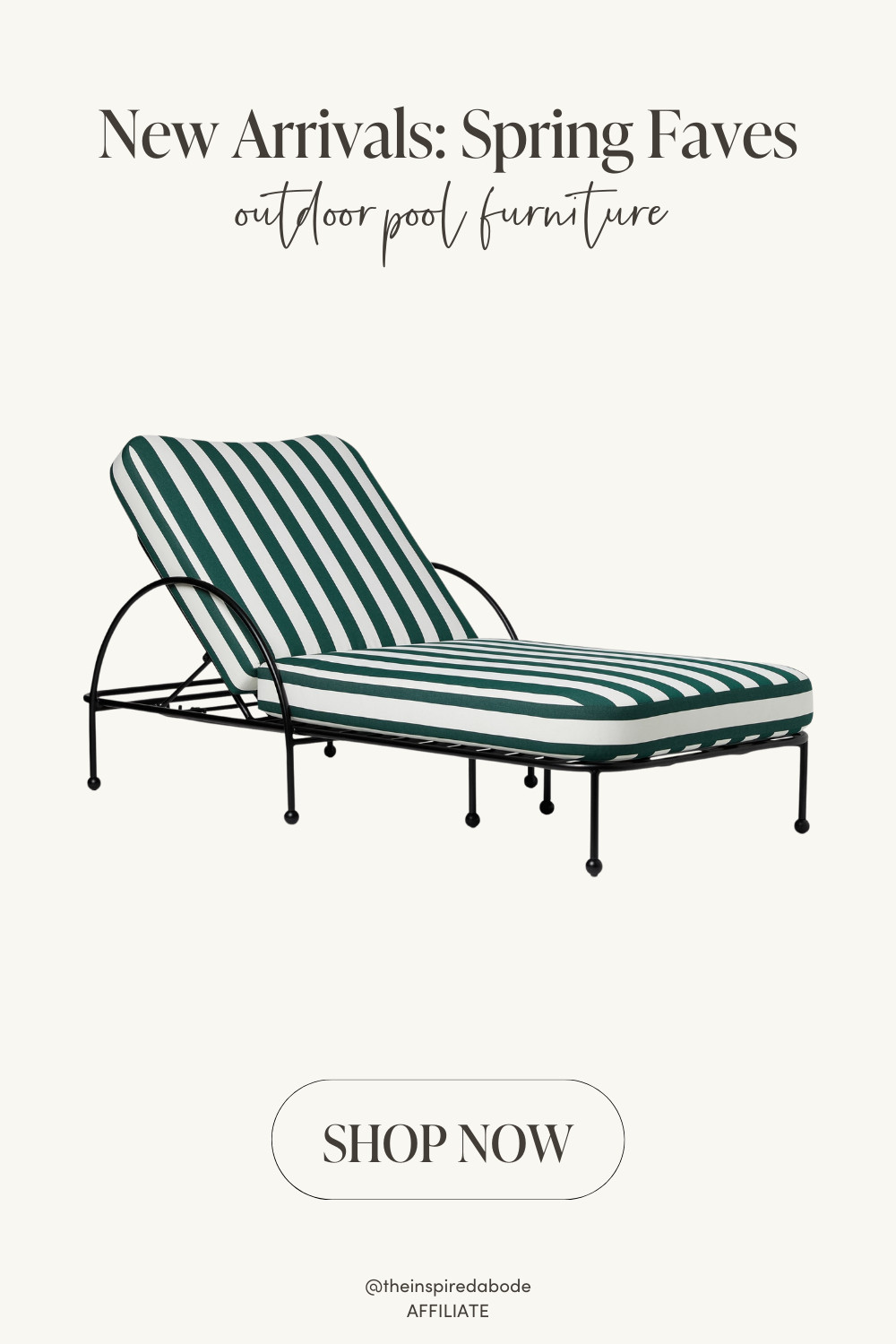 We love this beautifully curved outdoor chaise designed for relaxing afternoons in the sun by the pool (or not!). The striped upholstery and sculptural frame make it feel elevated & European-inspired 😍 

 #LTKSeasonal #LTKHome #LTKSwim