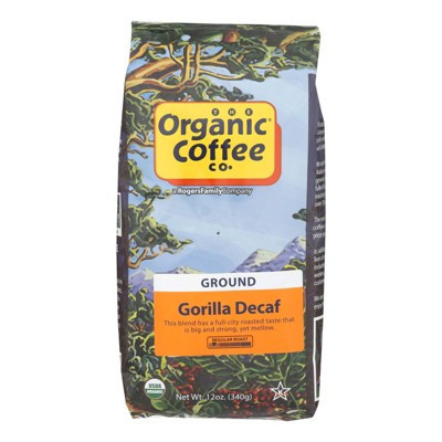 Organic Coffee Company Occ Gorilla Decaf Ground, Regular Roast  - Case of 6 - 12 OZ | Target