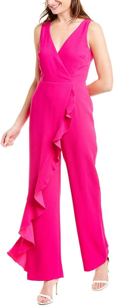 Trina Turk womens Minimalist Ruffle Wrap Jumpsuit | Amazon (US)