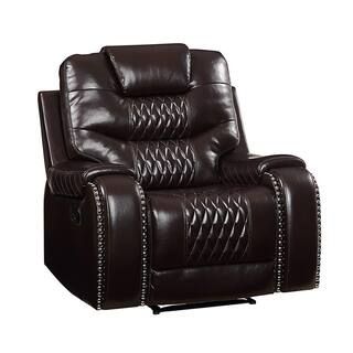 Acme Furniture Braylon Brown PU Leather Recliner | The Home Depot