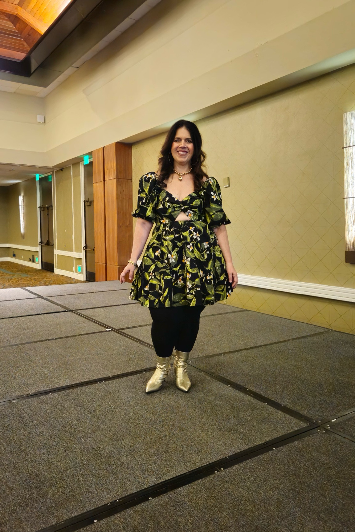 TROPICAL vibes it was! Co hosting the fashion show at the Bariatric Retreat in San Diego was Fab! Gold boots for a little splash with my bioflect compression and a flouncy  floral print with a peekaboo keyhole fit the theme. (Size L for Reference) #express #floraldresses #tropicaltheme #bariatriccommunity

#LTKSaleAlert #LTKCyberWeek #LTKMidsize