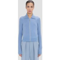 Victoria Beckham Zip Jumper In Blue Melange - S - Womens | Victoria Beckham US