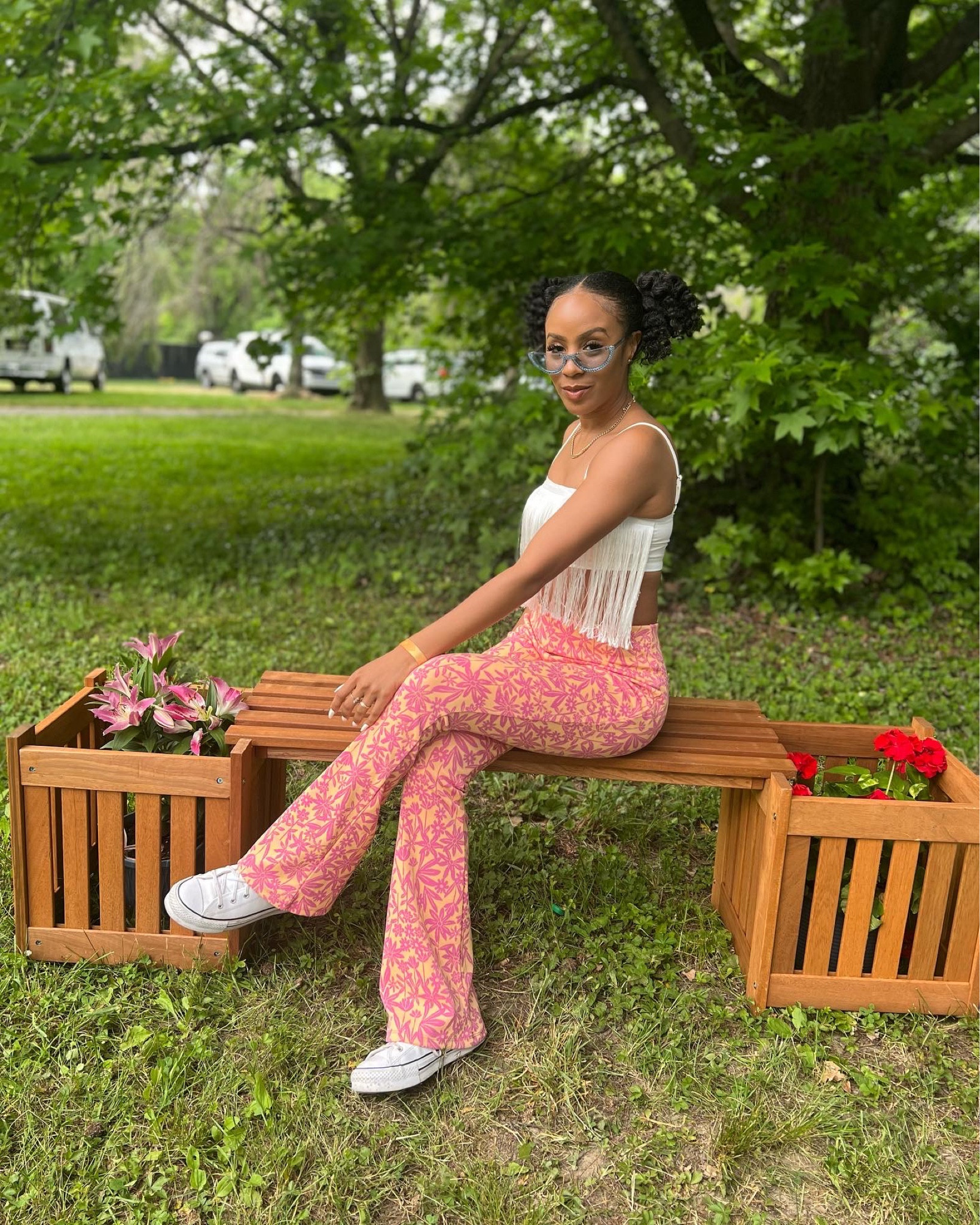 Top from Amazon (they have them with the fringe on the back and no fringe on the back). Lots of color options too! 
Pants are from Zara. 
Shades are custom made - follow IG for details 

#LTKFind #LTKstyletip