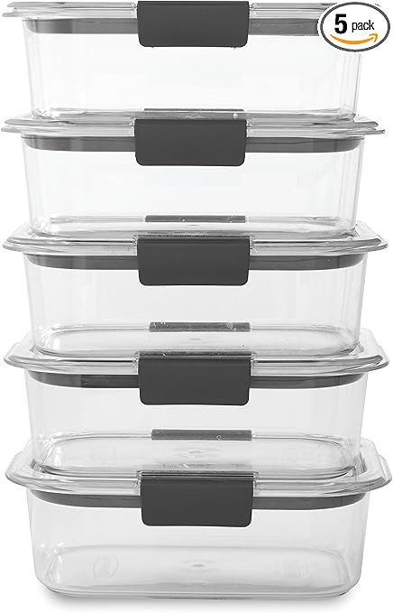 Rubbermaid Brilliance BPA Free Food Storage Containers with Lids, Airtight, for Lunch, Meal Prep,... | Amazon (US)