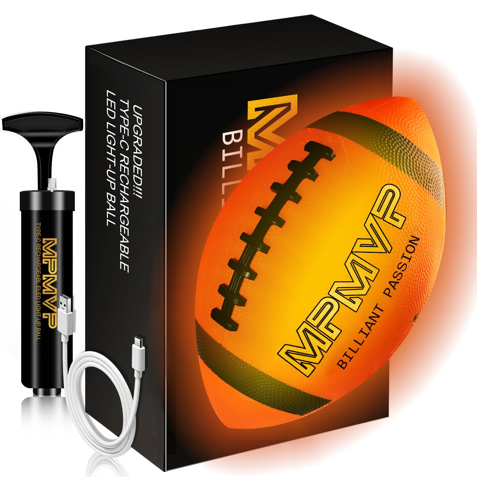 Glow in The Dark Football, Light Up LED Football Size 6, USB Rechargeable, Cool Outdoor Sports Bo... | Amazon (US)
