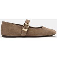 Zara - Suede Ballet Flats - Taupe Gray - 9 - Woman | Zara US