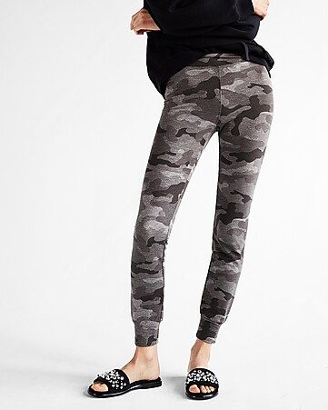 Camo Marled Stretch Terry Leggings | Express