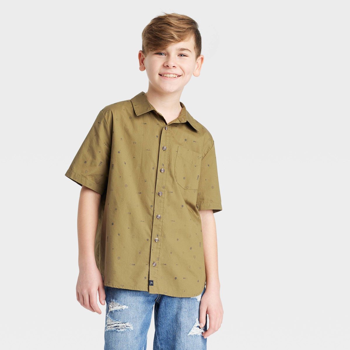 Boys' Woven Short Sleeve Button-Down Shirt - art class™ | Target