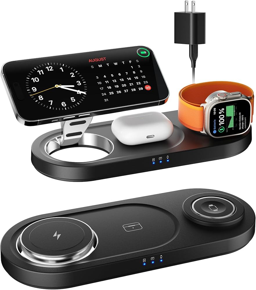 2024 Wireless Charger, 3 in 1 Wireless Charging Station, Fast Wireless Charger Stand for iPhone 1... | Amazon (US)
