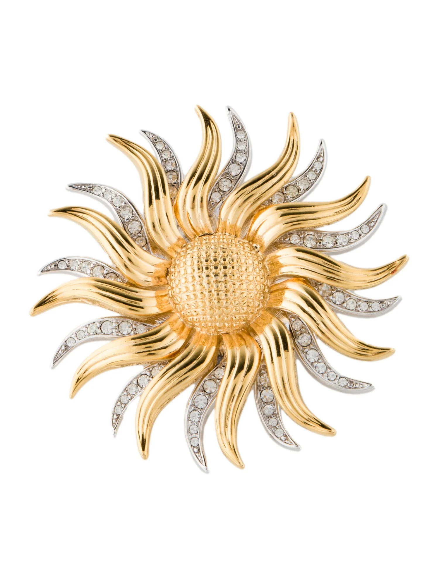 Crystal Sun Pendant Brooch | The RealReal