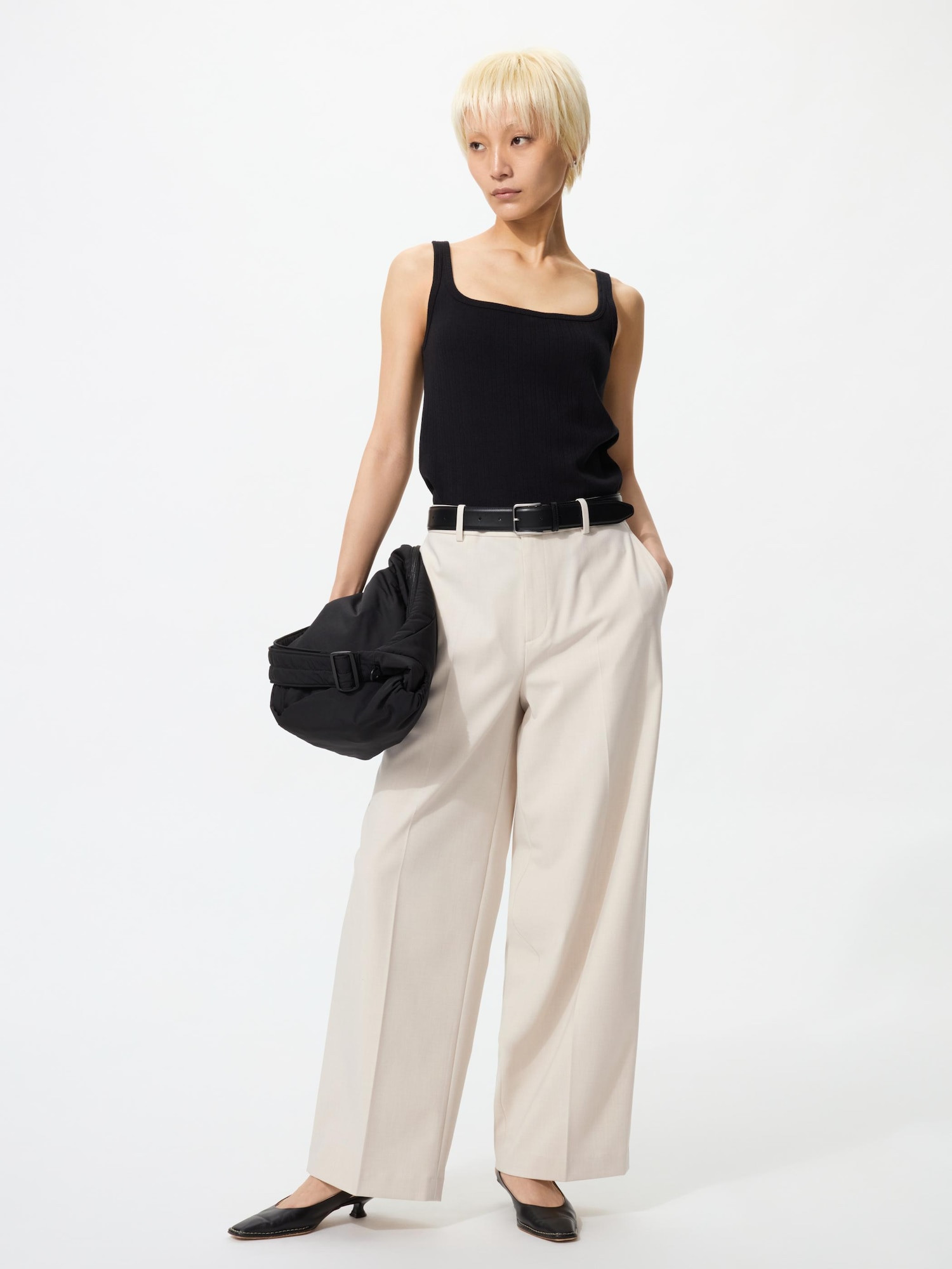 UNIQLO Women's Smart Wide Pants, Natural, Large | UNIQLO (US)