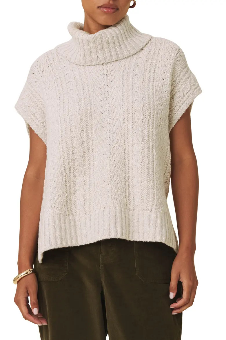 Rosalina Cable Stitch Short Sleeve Turtleneck Sweater (Women) | Nordstrom | Nordstrom