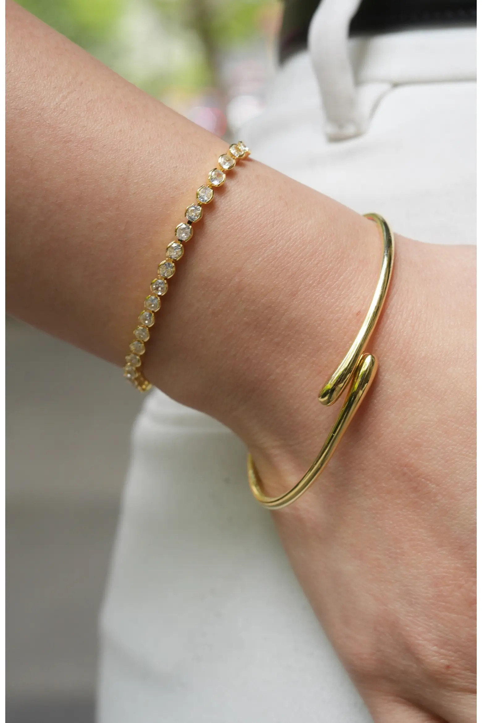 ARGENTO VIVO Set of 2 Bypass Cuff & Adjustable Tennis Bracelets (Women) | Nordstrom | Nordstrom