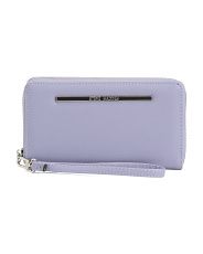 Leather Zip Around Wallet With Wristlet | Marshalls