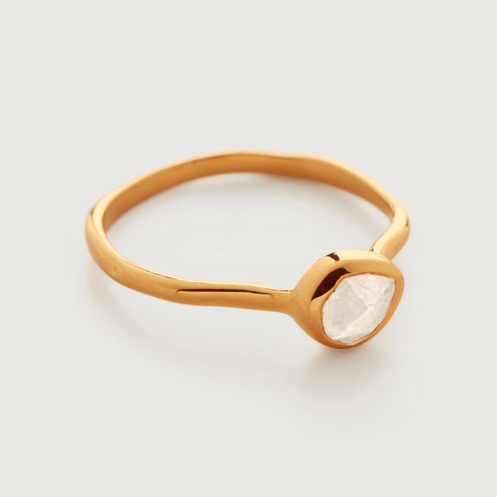 Gold Siren Gemstone Small Ring Moonstone | Monica Vinader (Global)