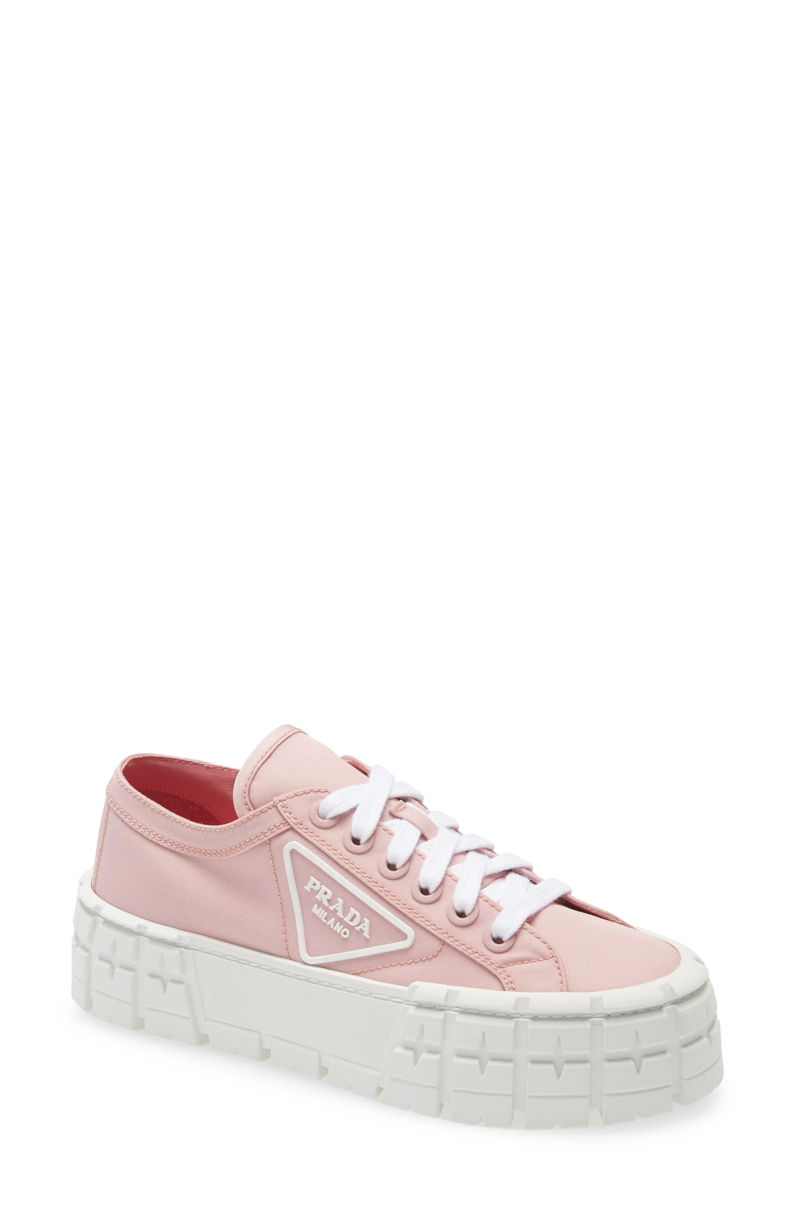 Prada Logo Lug Platform Sneaker in Pink at Nordstrom, Size 6.5Us | Nordstrom