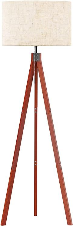 SUNMORY Wood Tripod Floor Lamp, Mid Century Dimmable Modern Lamp for Contemporary Living Rooms,Ta... | Amazon (US)