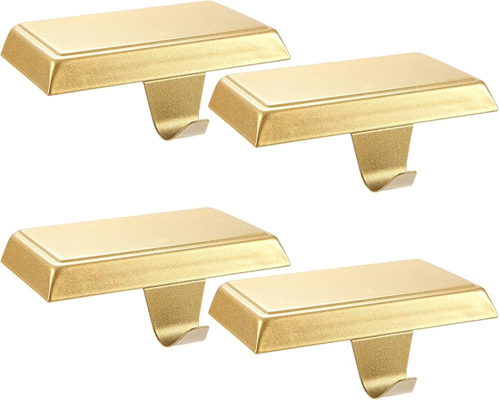 Sunshane Christmas Stocking Holders Mantel Stocking Hanger Hooks Fireplace Mantle Metal Hang Base... | Amazon (US)