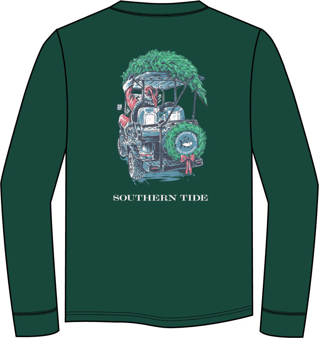 Southern Tide Santa Club Car Tee- Salt Meadow | JoJo Mommy