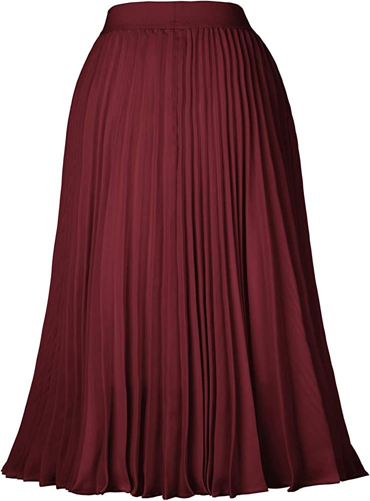 Kate Kasin Women's High Waist Pleated A-Line Swing Skirt KK659 | Amazon (US)