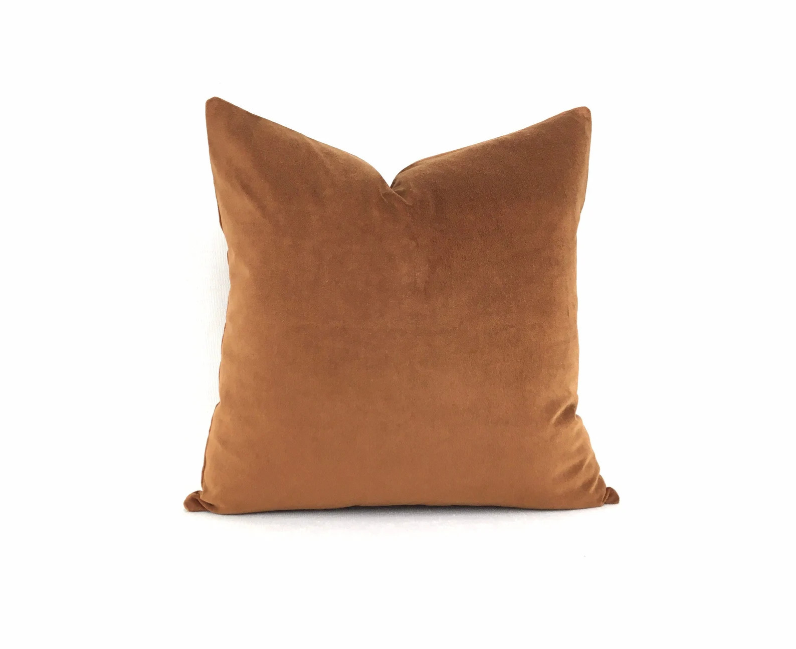 Velvet Rust Pillow Cover // Rust Throw Pillow Cover // Rust Pillows Covers // Velvet Throw Pillow... | Etsy (US)