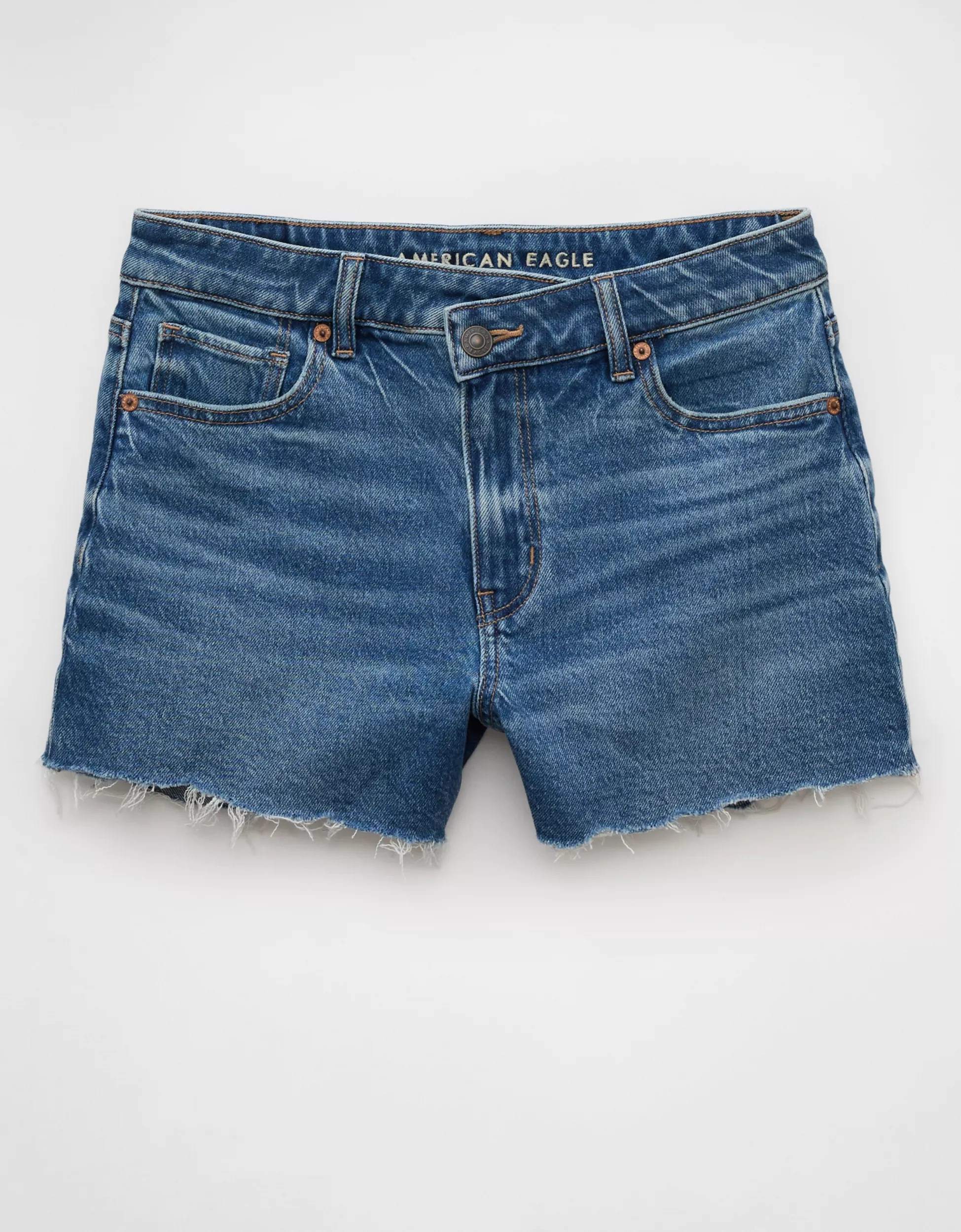 AE Stretch Crossover Denim Mom Short | American Eagle Outfitters (US & CA)
