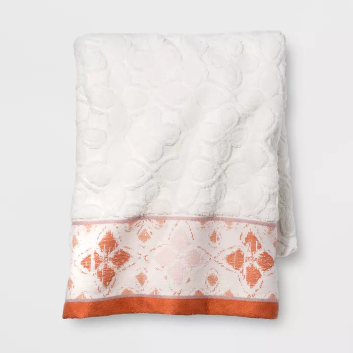 Diamond Border Towel White/Orange - Opalhouse™ | Target