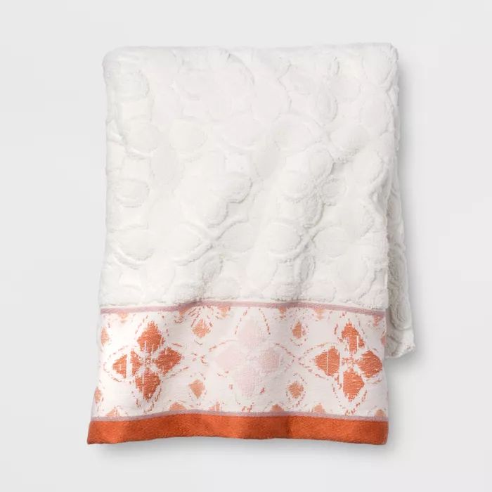 Diamond Border Towel White/Orange - Opalhouse™ | Target