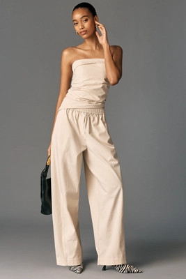 Maeve Sporty Poplin Pull-On Trousers | Anthropologie (US)