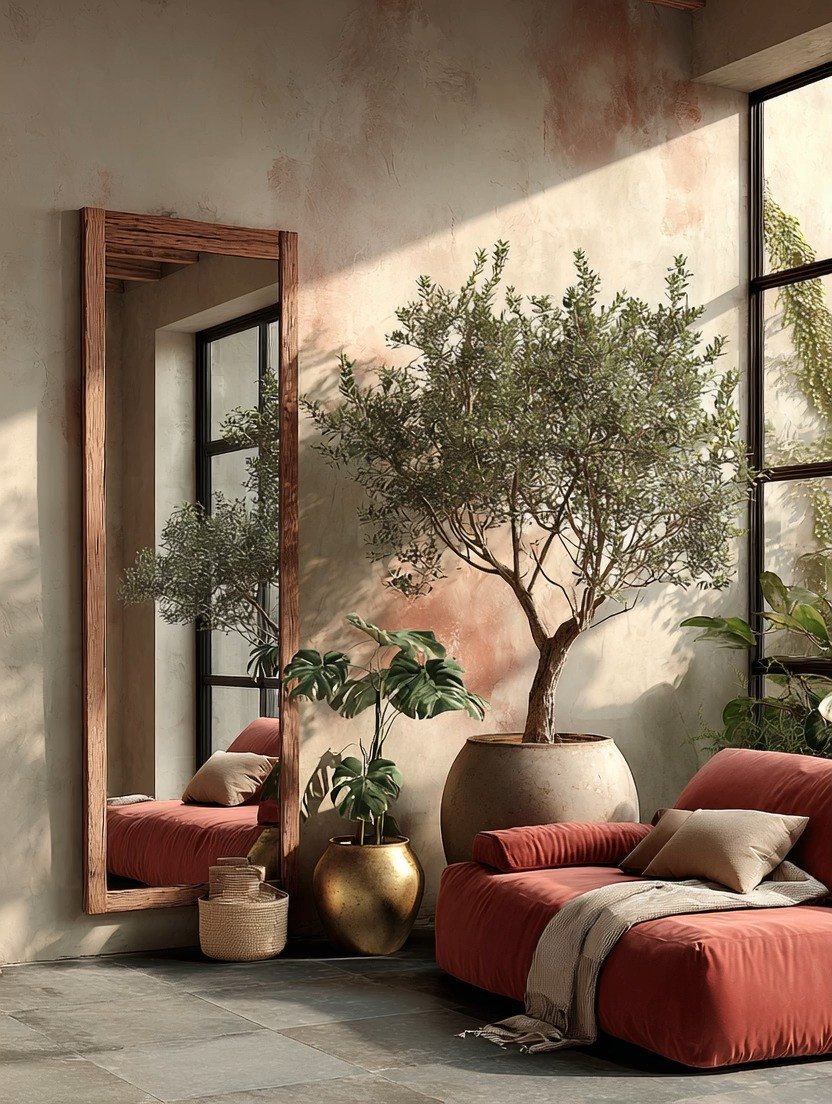 Warm Mediterranean Minimalism

Earthy. Sculptural. Sun-kissed elegance.

Create this effortlessly elevated corner with three key elements:
• A tall rustic wood-framed mirror
• A statement olive tree in an oversized planter
• A low-profile lounge seat in warm terracotta or clay tones

The natural wood, textured walls, and soft desert-inspired palette bring that Mediterranean villa feeling into your home. The mirror expands the space and reflects light, while the greenery adds movement and life. It’s minimal — but deeply layered and intentional.

Perfect for:
• An empty living room corner
• A bedroom lounge nook
• A sunroom
• A modern apartment with warm tones
• A calm reading space

Minimalism, updated. Not cold — but warm, organic, and timeless.

#MediterraneanStyle #WarmMinimalism #OliveTreeDecor #EarthyInteriors #TerracottaDecor #OrganicModern #HomeStyling #CornerDecor #MinimalLuxury #InteriorInspo #TimelessDesign #ElevatedLiving 

 #LTKHome