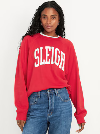 SoComfy Oversized Graphic Raglan Sweatshirt | Old Navy (US)