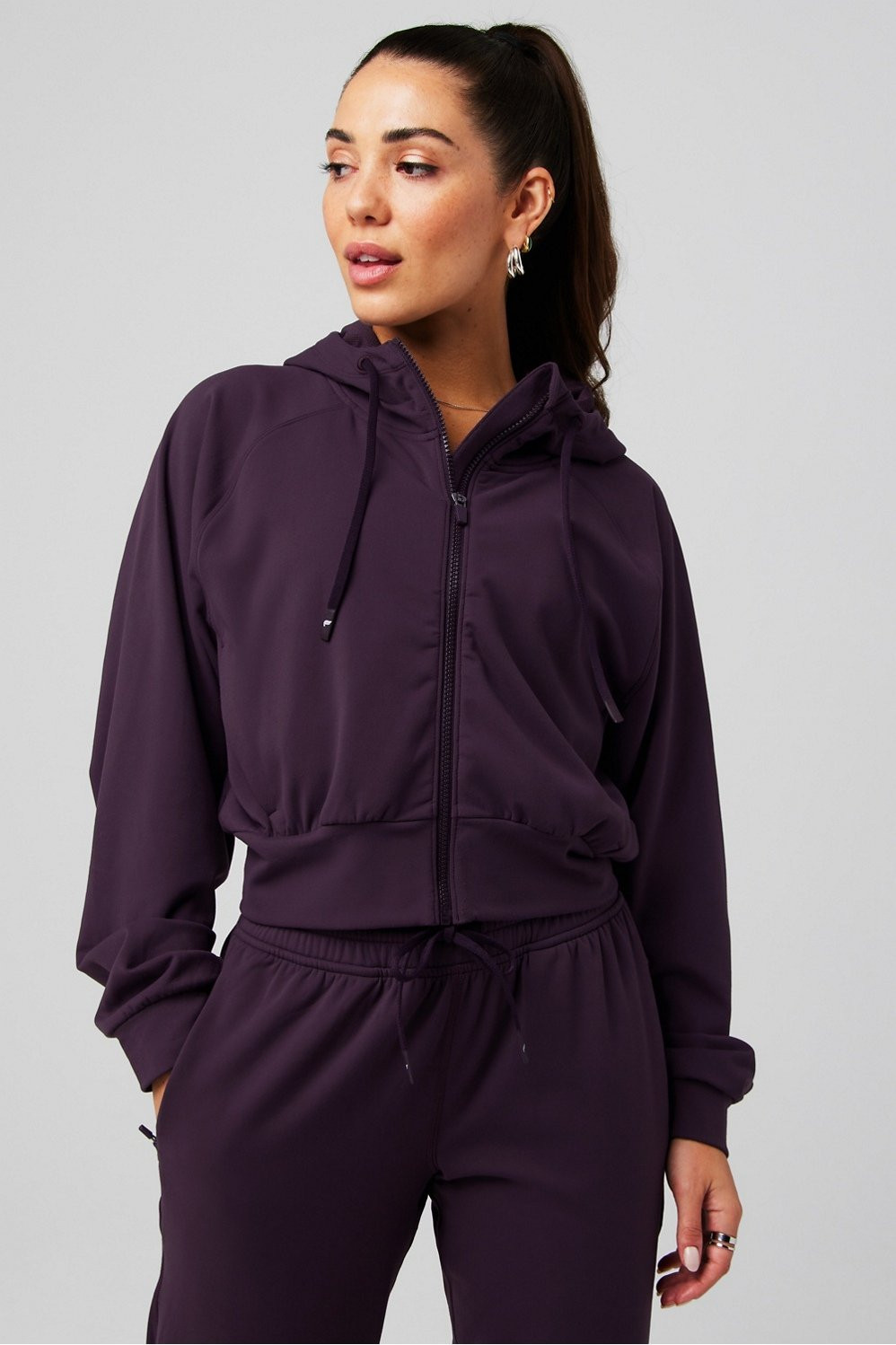 Cold Weather Full-Zip Cropped Hoodie | Fabletics