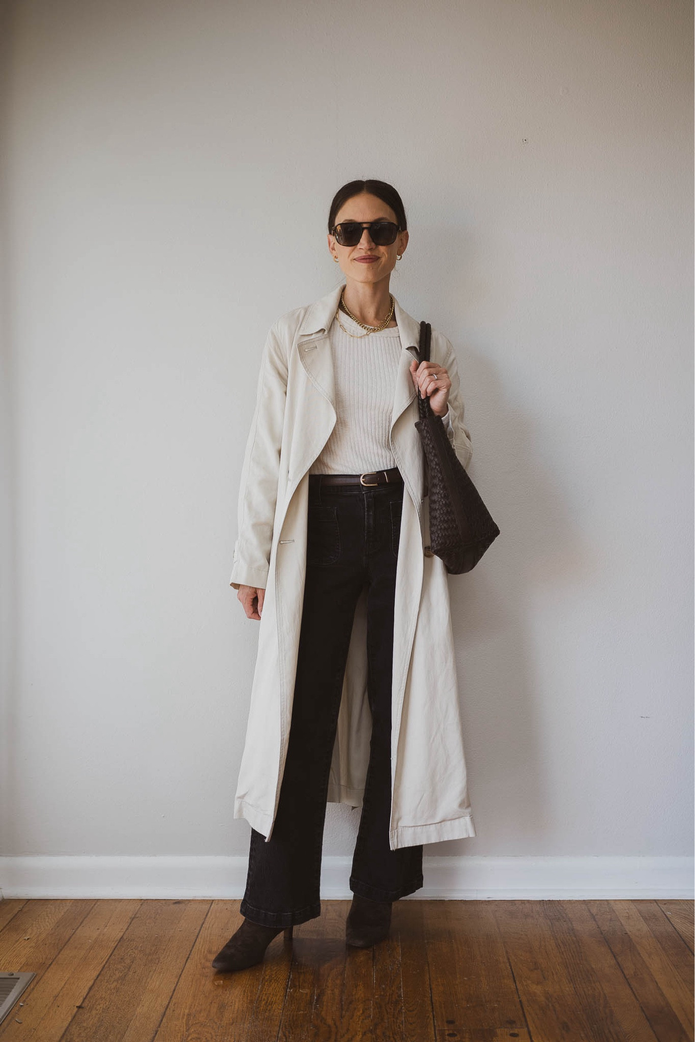 Fall Capsule: Day Twenty-Four 🍂

Everlane sweater, XS, TTS. Madewell trench, TTS, XS. Madewell jeans, 24, I took my smaller size and the petite length. Madewell boots, run small, size up a halt to a full size. Madewell bag. Quince sunglasses. Parker Necklace and Makena Hoops from Sela Designs, ASHLEYROHR10 for 10% off. Lola Paperclip Necklace from Sheena Marshall Jewelry, STITCHANDSALT for $10 off  

#LTKSeasonal #LTKSaleAlert #LTKOver40