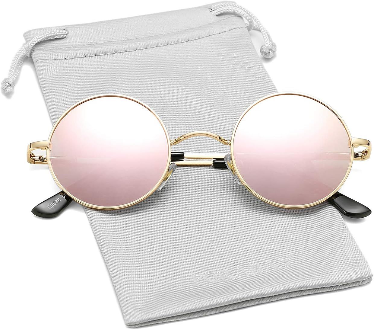 PORADAY Circle Lennon Glasses Retro Round Polarized Sunglasses Hippie Style Small Circle Sun Glas... | Amazon (US)