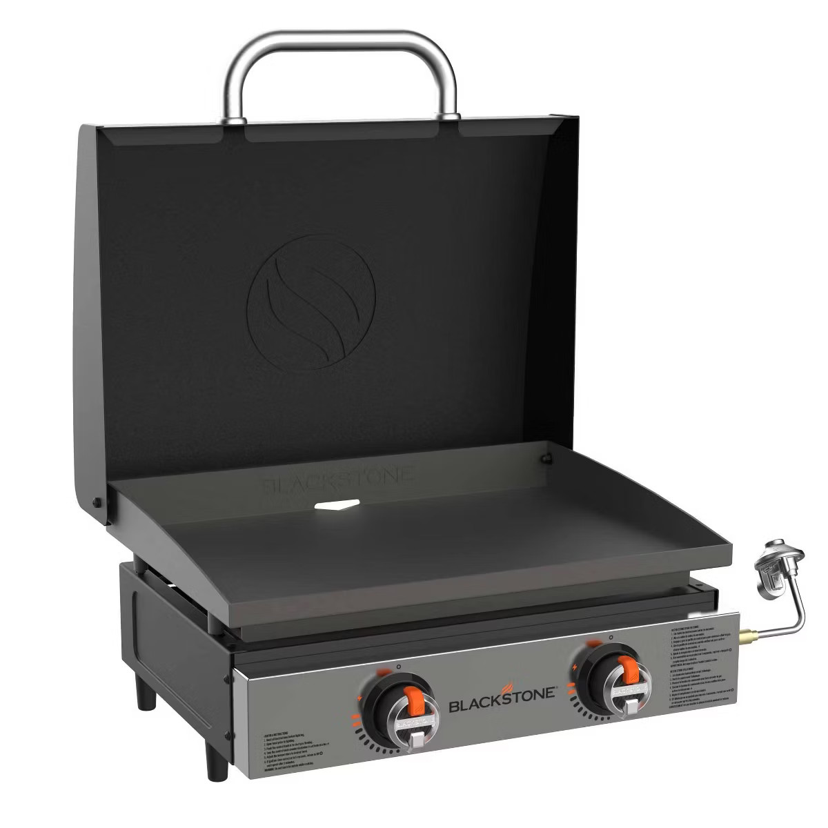 Blackstone 2 Burner 22" Tabletop Griddle Front with Hood 24000 BTU Gas Grill 2144 - Black | Target