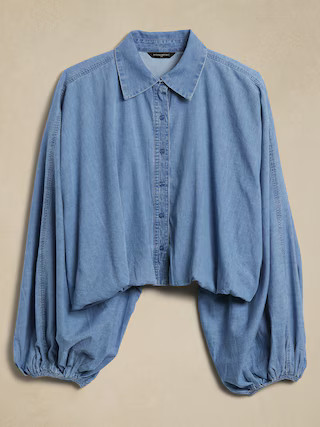 Cropped Denim Shirt | Banana Republic Factory