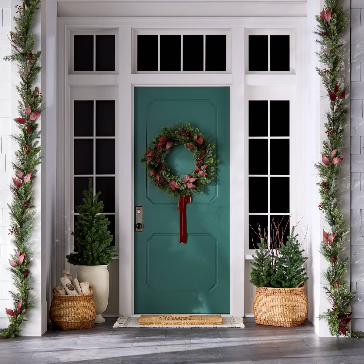 XL Pine Red Eucalyptus and Red Berry Holiday Artificial Wreath - Threshold™ designed with Studi... | Target