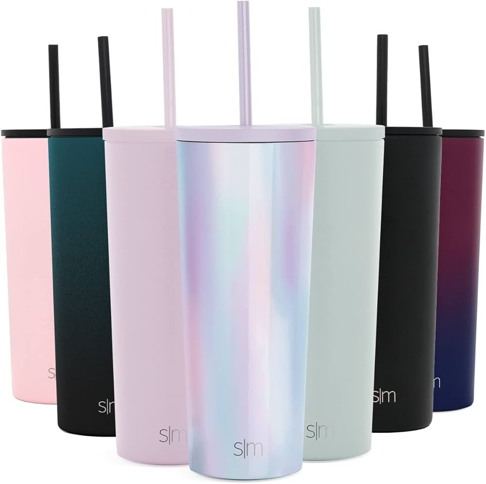 Simple Modern Insulated Tumbler with Lid and Straw | Iced Coffee Cup Reusable Stainless Steel Wat... | Amazon (US)