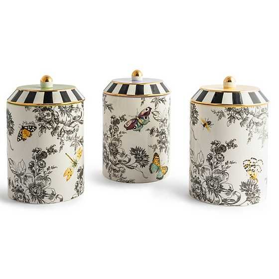 Butterfly Toile Canisters, Set of 3 | MacKenzie-Childs