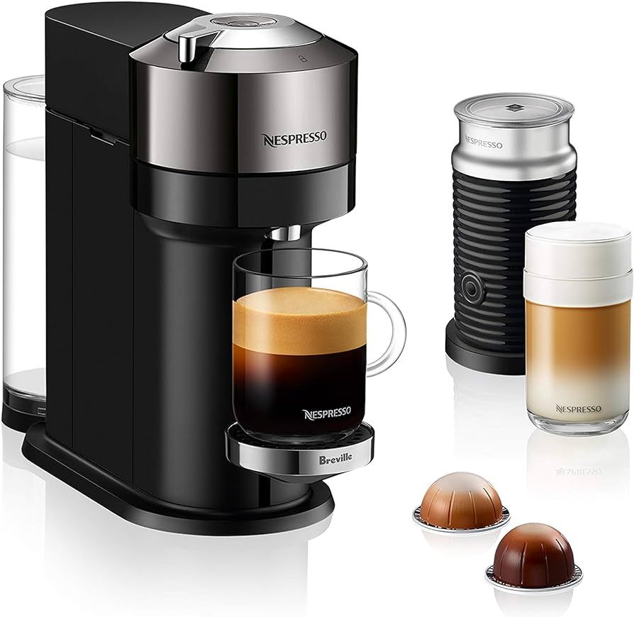 Nespresso Vertuo Next Deluxe Coffee and Espresso Maker, Pure Chrome with Aeroccino Milk Frother,1... | Amazon (US)