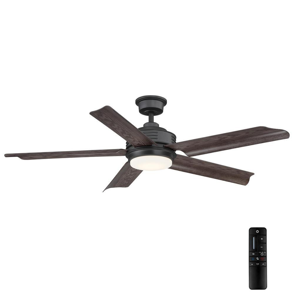Home Decorators Collection Hansfield 56 in. LED Outdoor Natural Iron Ceiling Fan with Remote Cont... | The Home Depot