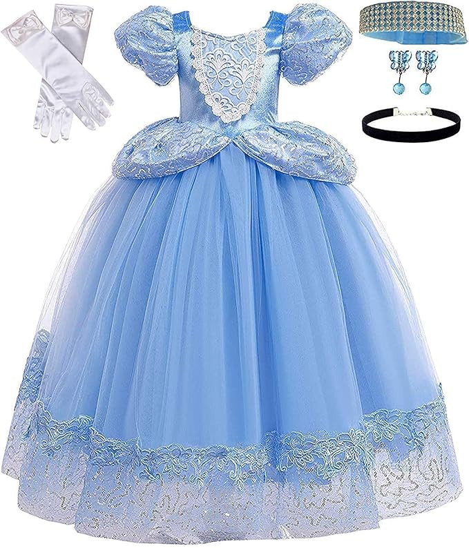 Romy's Collection Princess Cinderella Blue Toddler Girls Costume Dress Up | Amazon (US)