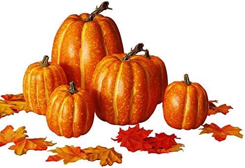 winemana Thanksgiving Artificial Pumpkin Decoration, Realistic Foam Yellow Pumpkin with 100 pcs M... | Amazon (US)